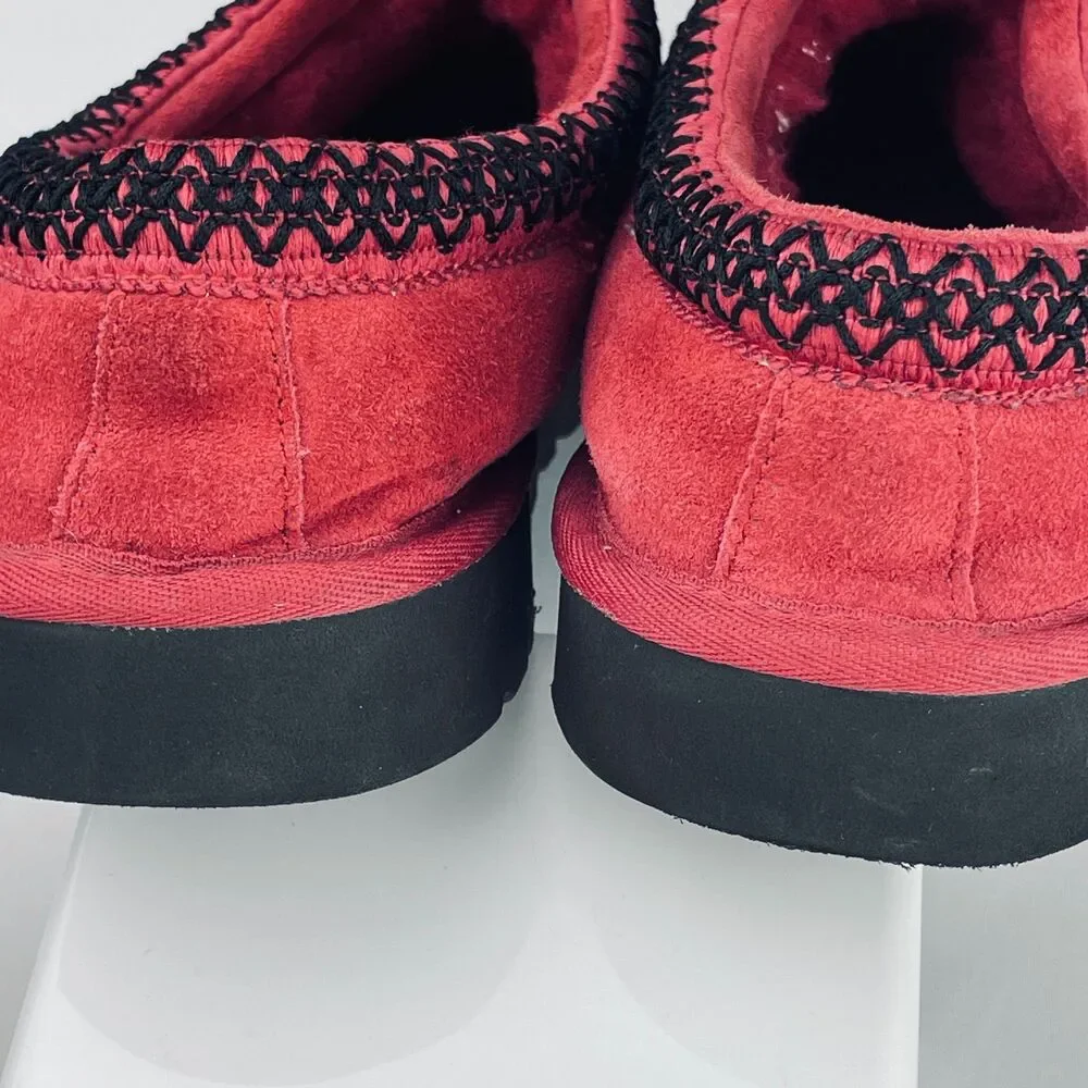 ~ UGG 12 Mens Tasman II Slipper Brick Red Suede Lambswool Lining Wool Warm *flaw